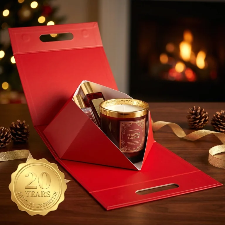 Bespoke triangle foldable rigid packaging box designed for easy assembly and secure magnetic closure.
